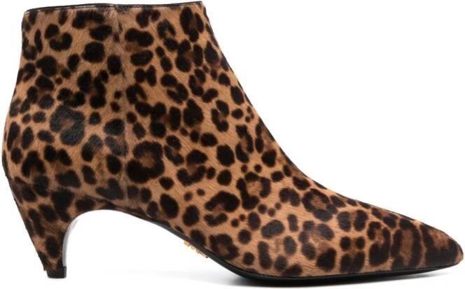 Prada Laarzen met luipaardprint Bruin