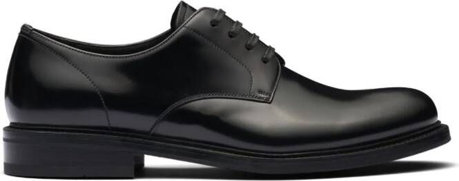 Prada Leren derby schoenen Zwart