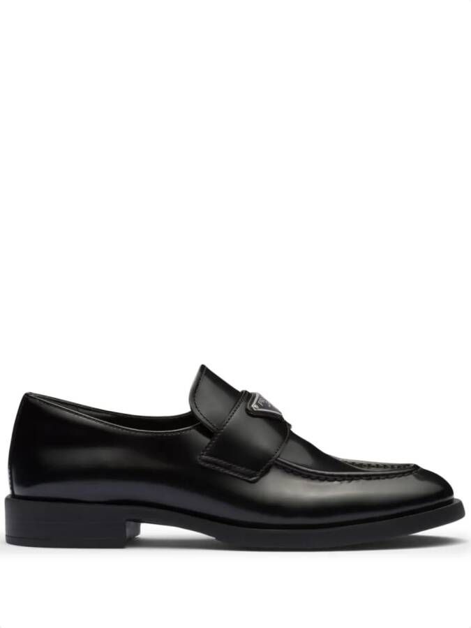 Prada Leren loafers Zwart