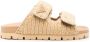 Prada Leren sandalen met logo Beige - Thumbnail 1