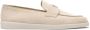 Prada Suède loafers met logoplakkaat en email Beige - Thumbnail 1