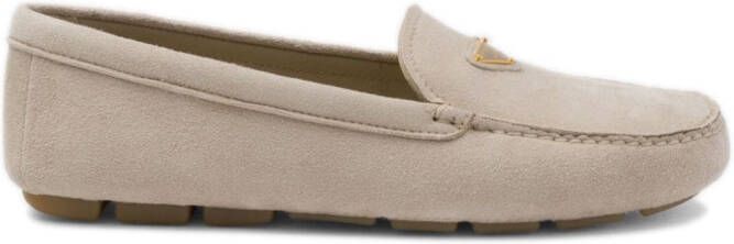 Prada Loafers met logo Beige