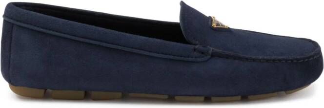 Prada Loafers met logo Blauw