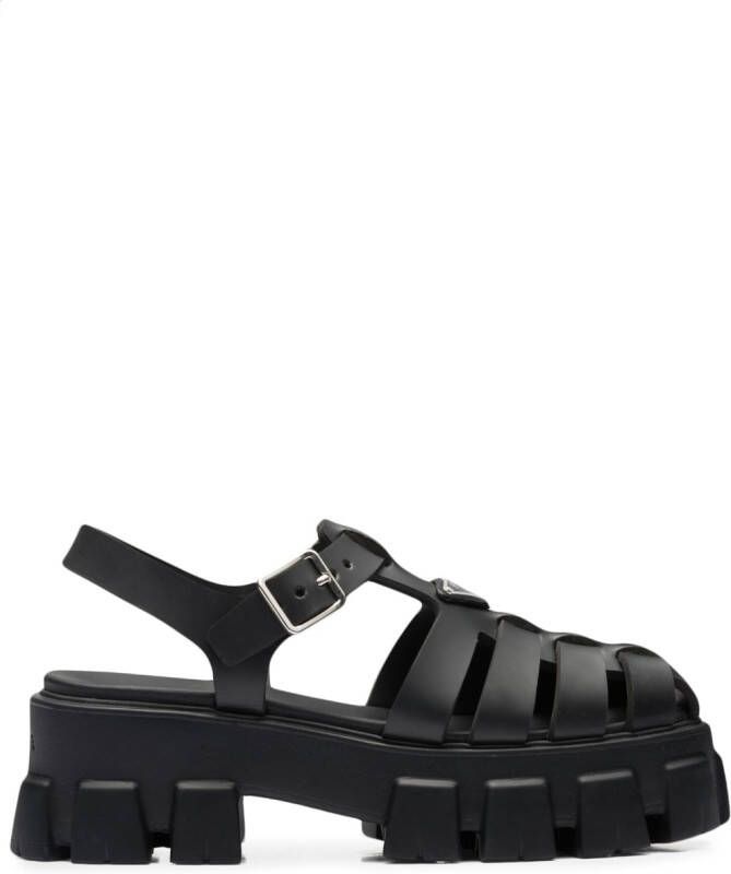 Prada Monolith gekooide sandalen Zwart