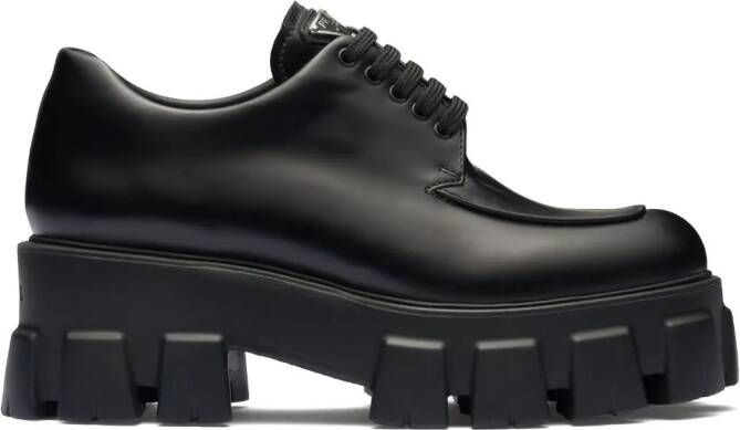 Prada Monolith veterschoenen Zwart