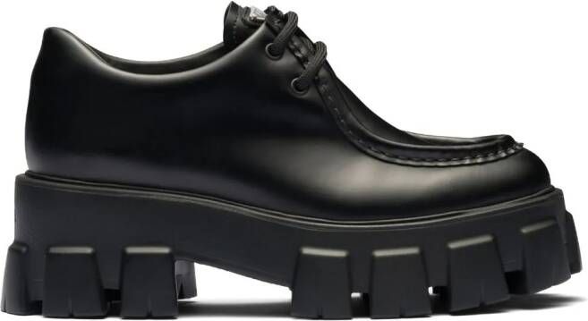 Prada Monolith veterschoenen Zwart