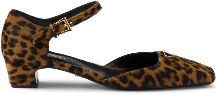 Prada 35 mm pumps met luipaardprint Bruin