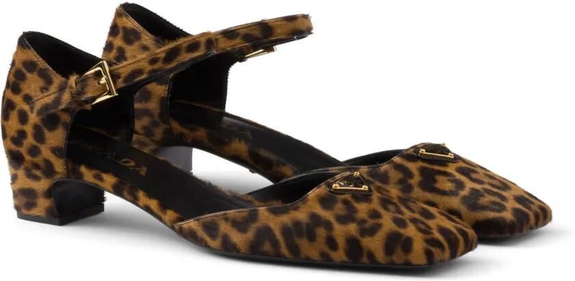 Prada 35 mm pumps met luipaardprint Bruin - Foto 4