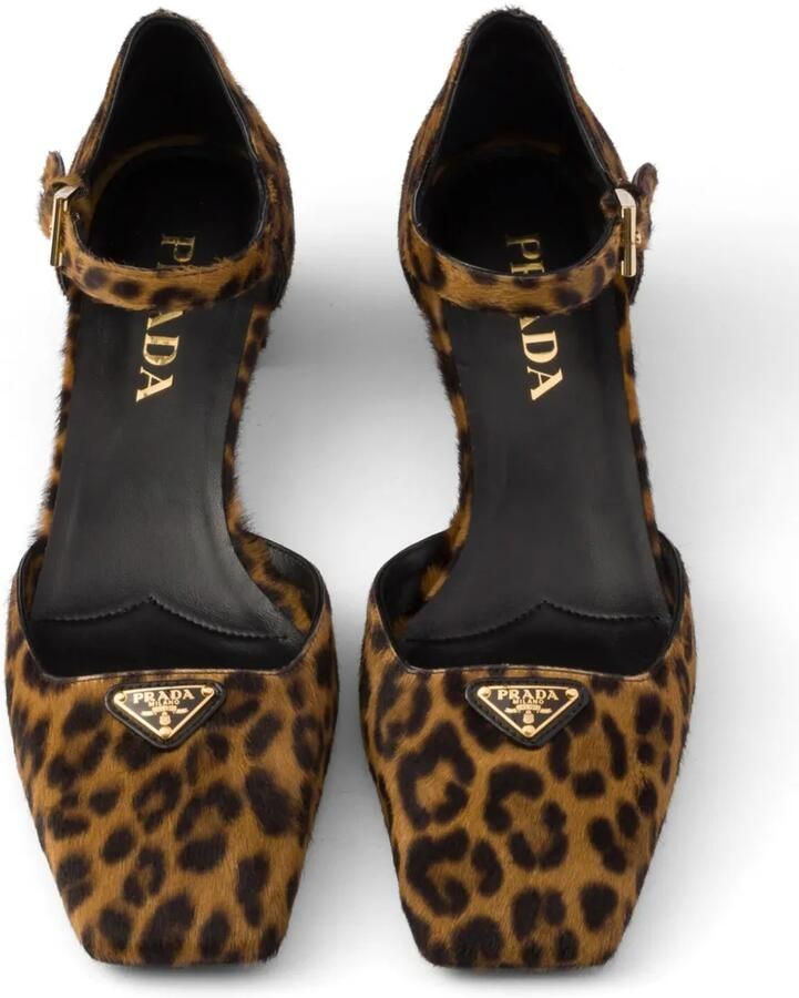 Prada 35 mm pumps met luipaardprint Bruin - Foto 3