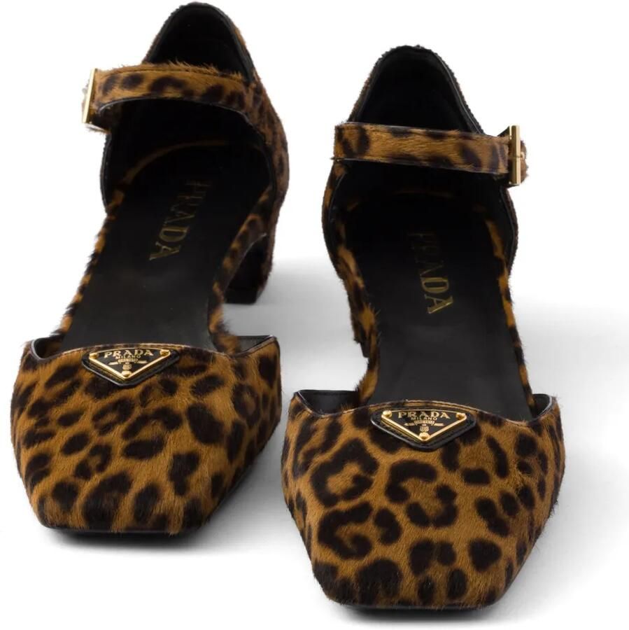 Prada 35 mm pumps met luipaardprint Bruin - Foto 2