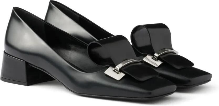 Prada 35 mm pumps van geborsteld leer Zwart - Foto 4