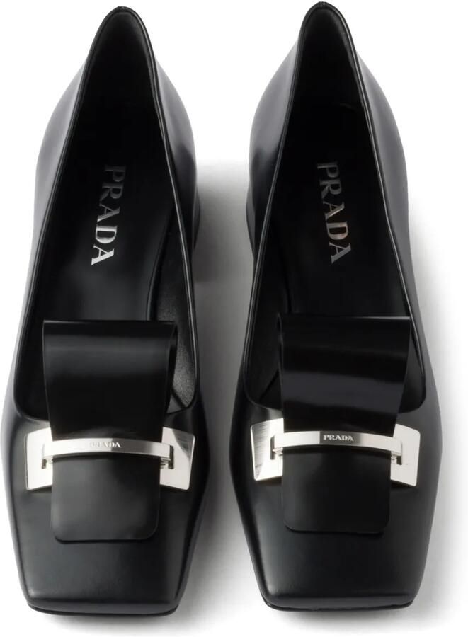 Prada 35 mm pumps van geborsteld leer Zwart - Foto 3