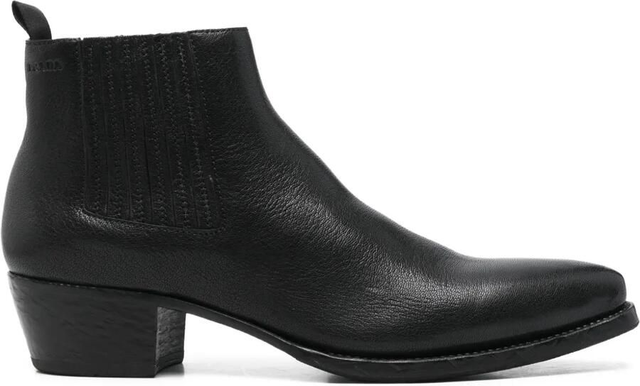 Prada 50 mm Chelsea laarzen met puntige neus Zwart