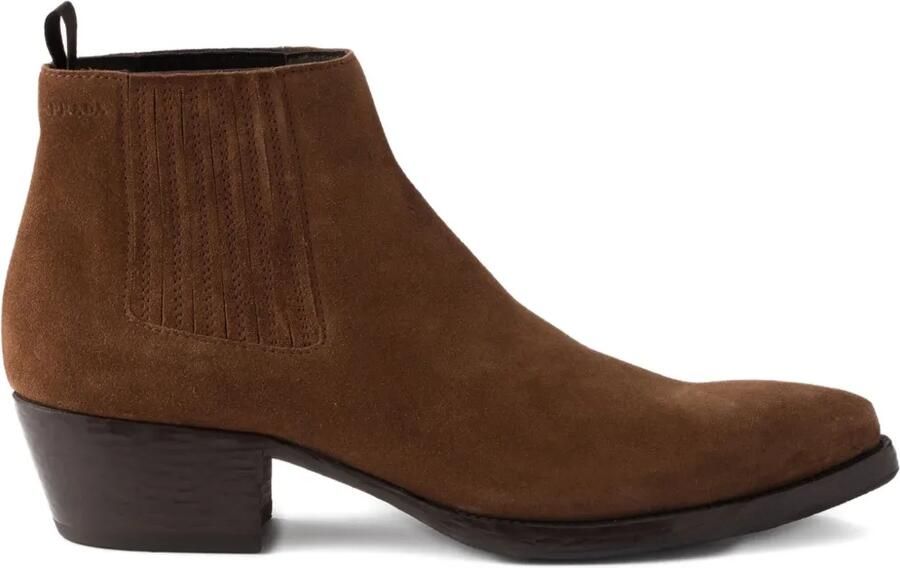 Prada 55 mm Chelsea laarzen met elastische band Bruin