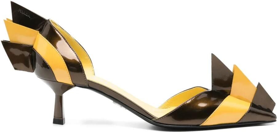 Prada 55 mm leren pumps Bruin
