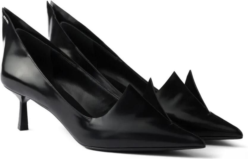 Prada 55 mm leren pumps met geborsteld effect Zwart - Foto 4