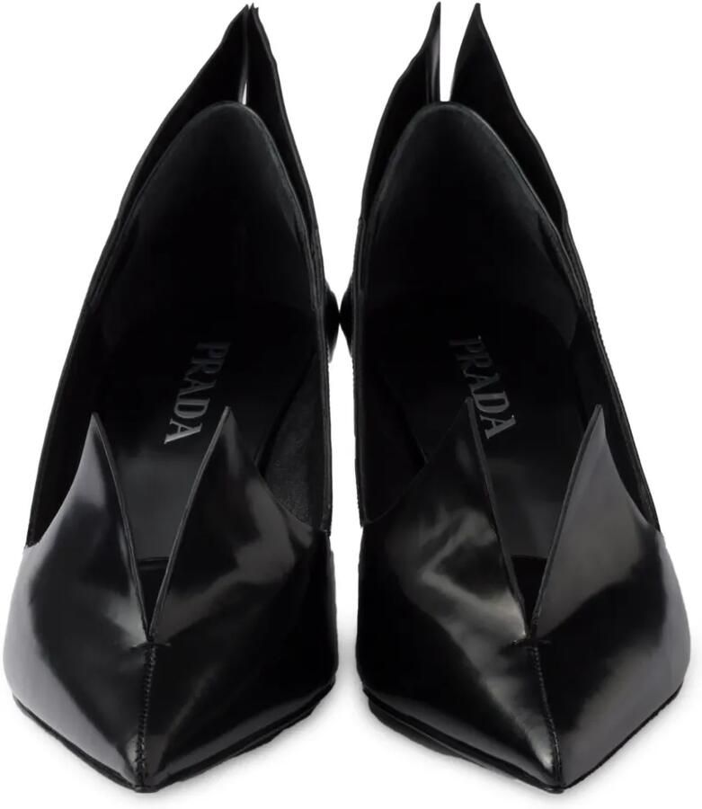 Prada 55 mm leren pumps met geborsteld effect Zwart - Foto 2