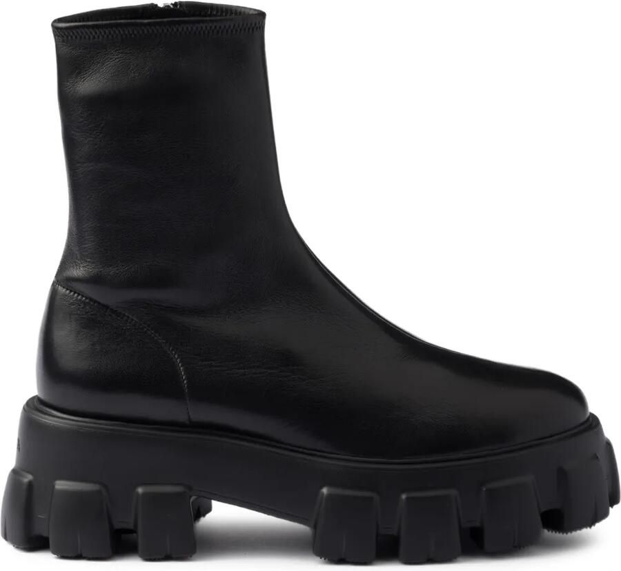 Prada 55 mm Monolith laarzen met chunky zool Zwart