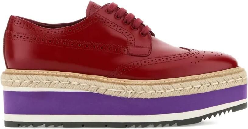 Prada 60 mm brogues met plateauzool Rood