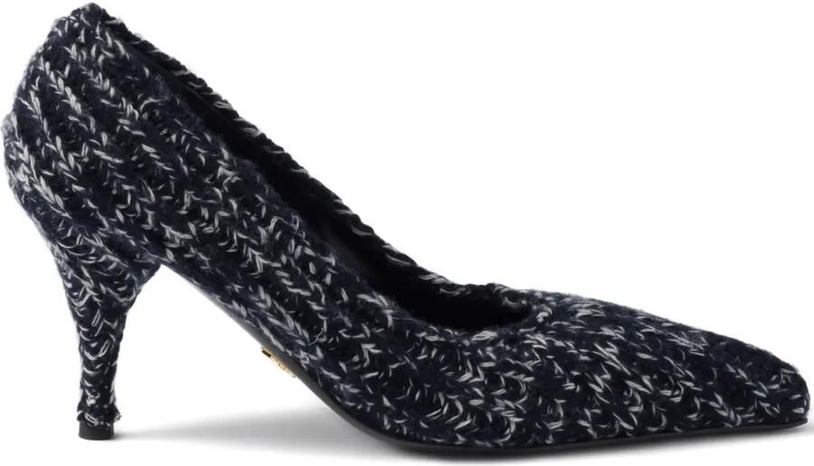 Prada 85 mm gebreide pumps Blauw