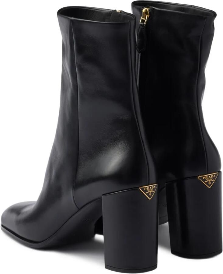 Prada 85 mm laarzen met blokhak en ritssluiting Zwart - Foto 3