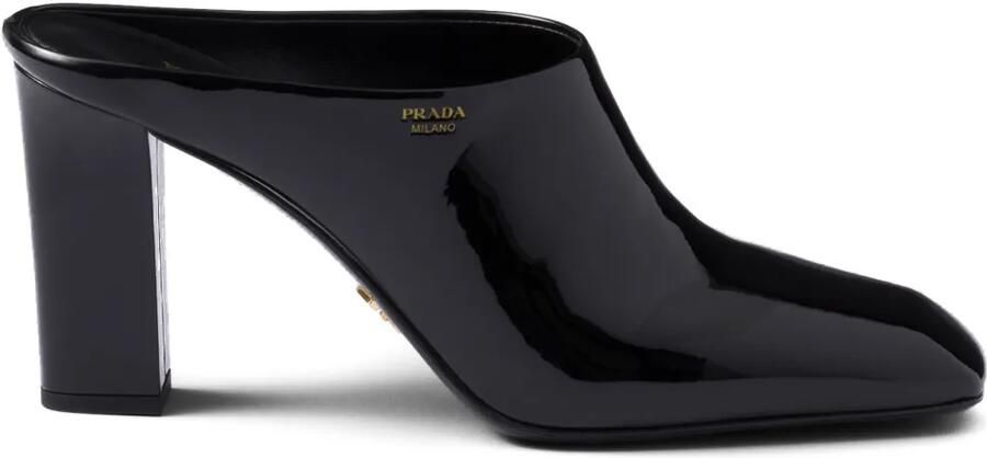 Prada 85 mm lakleren muiltjes Zwart