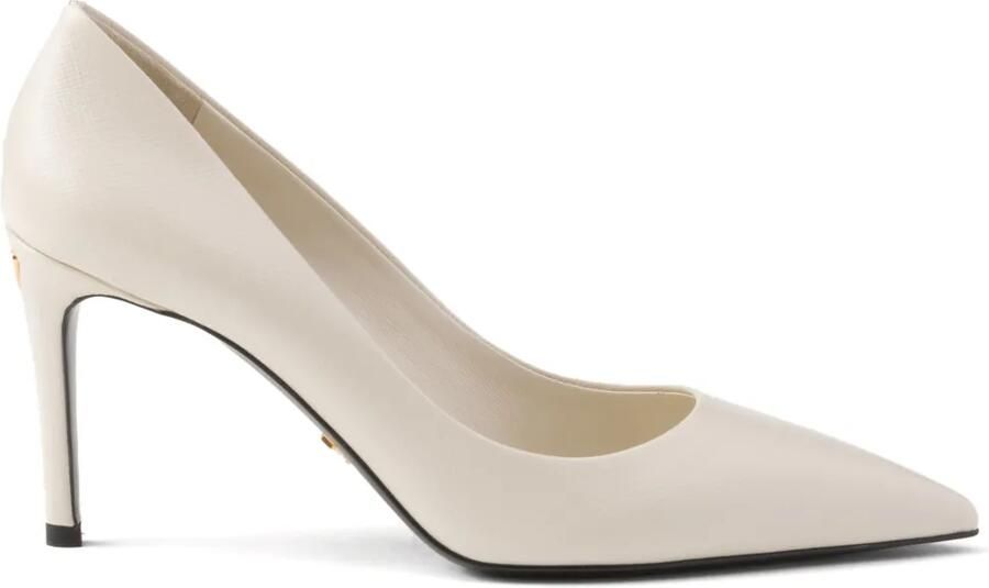 Prada 85 mm leren pumps Beige