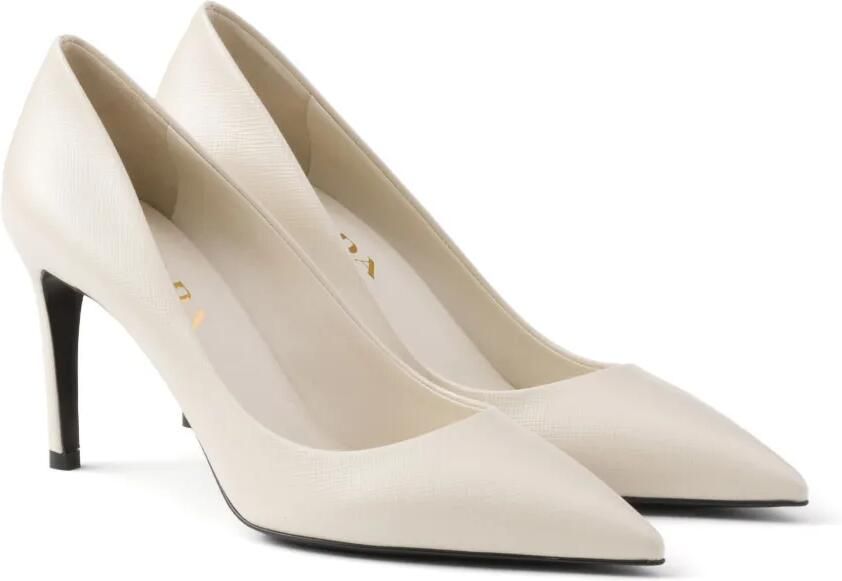 Prada 85 mm leren pumps Beige - Foto 4