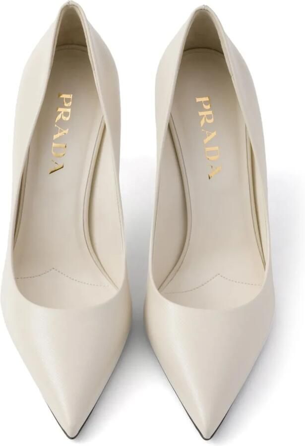 Prada 85 mm leren pumps Beige - Foto 3