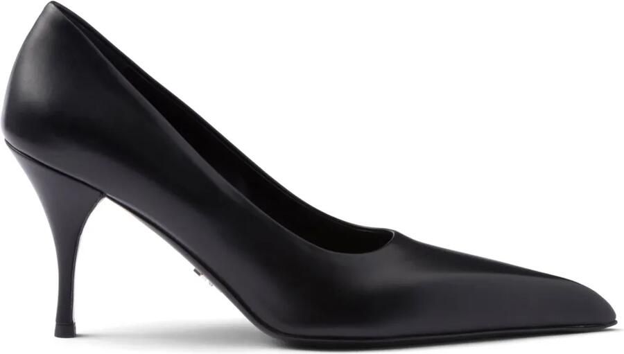 Prada 85 mm leren pumps Zwart