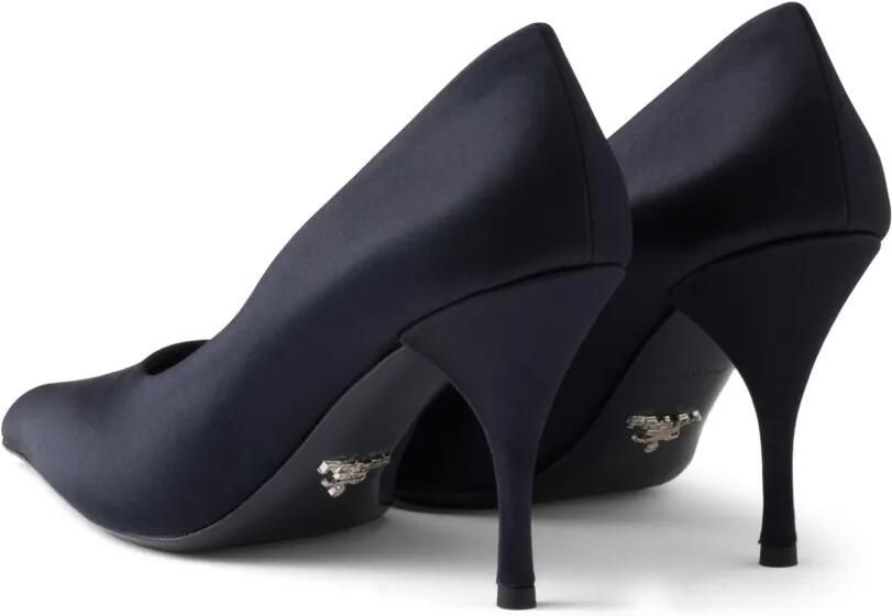 Prada 85 mm satijnen pumps Blauw - Foto 4