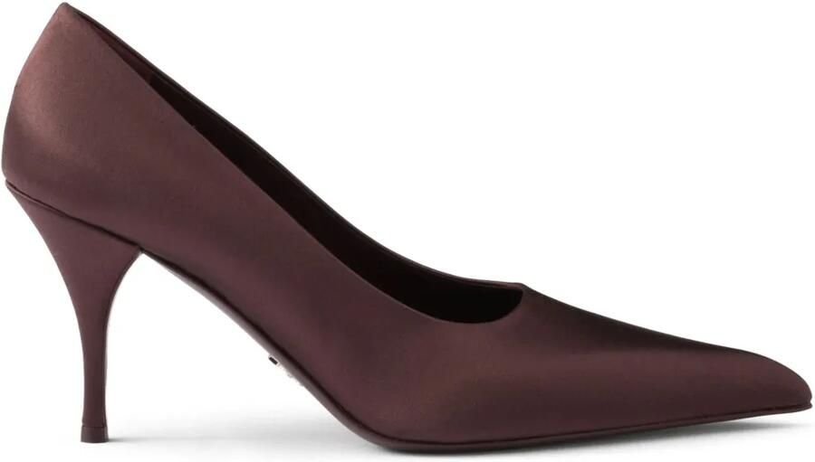 Prada 85 mm satijnen pumps Rood
