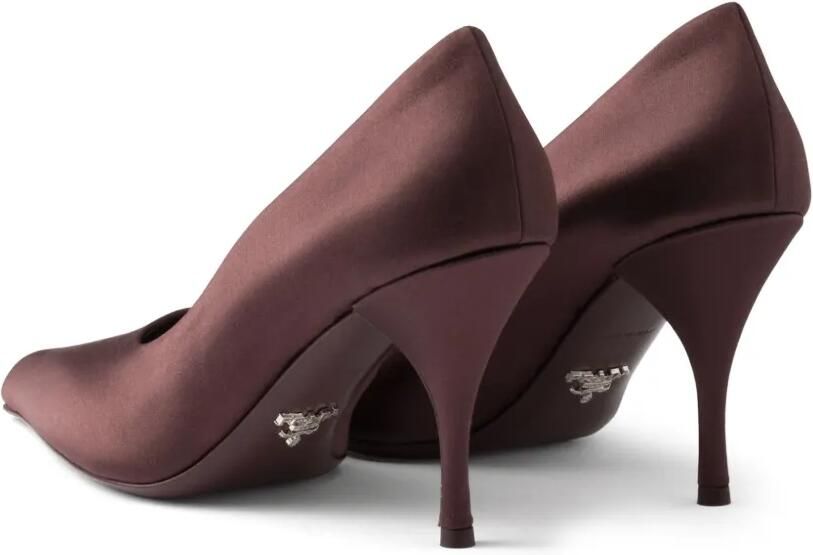 Prada 85 mm satijnen pumps Rood - Foto 4