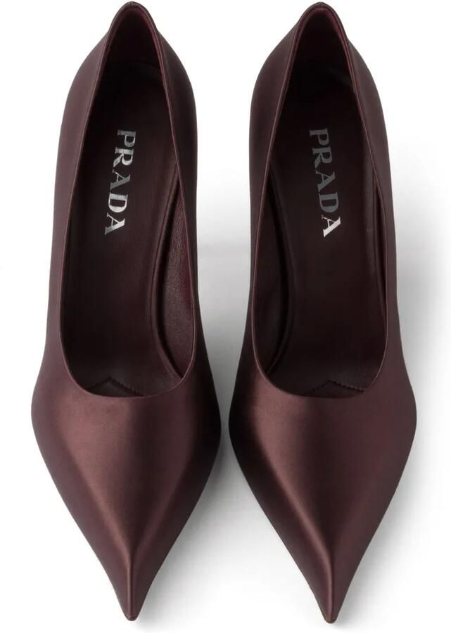 Prada 85 mm satijnen pumps Rood - Foto 3
