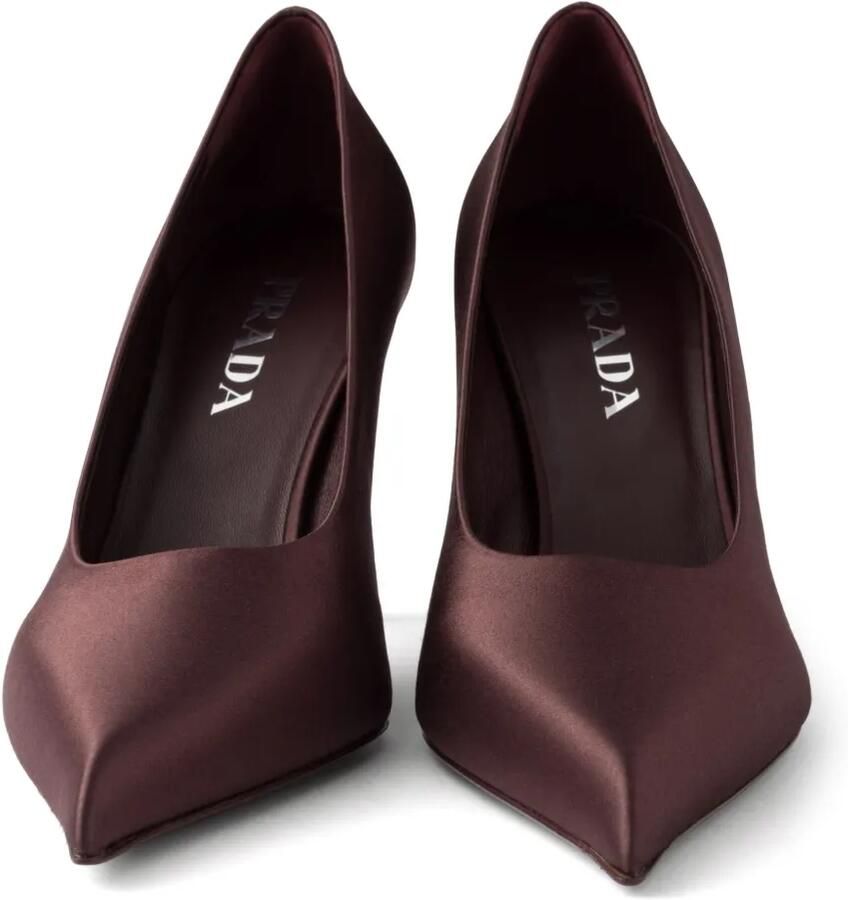 Prada 85 mm satijnen pumps Rood - Foto 2