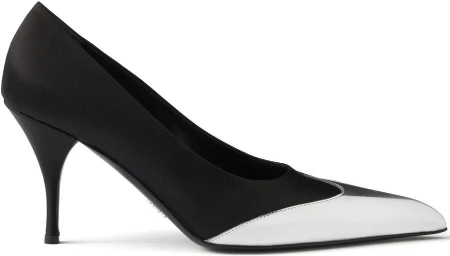 Prada 85mm pumps met satijnen afwerking Zwart