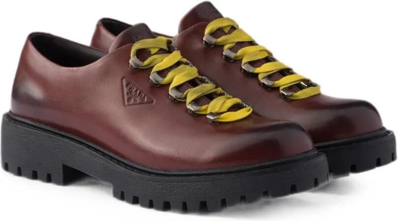 Prada Aged leren sneakers Bruin - Foto 4