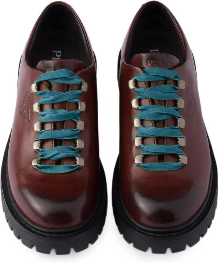 Prada Aged leren sneakers Bruin - Foto 2