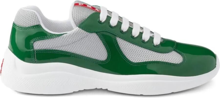 Prada America's Cup glanzende sneakers Groen