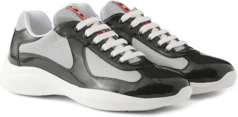 Prada America's Cup lakleren en technische sneakers Grijs - Foto 5