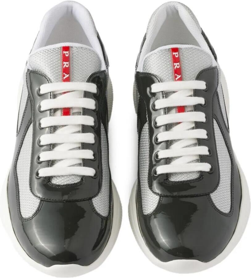 Prada America's Cup lakleren en technische sneakers Grijs - Foto 2