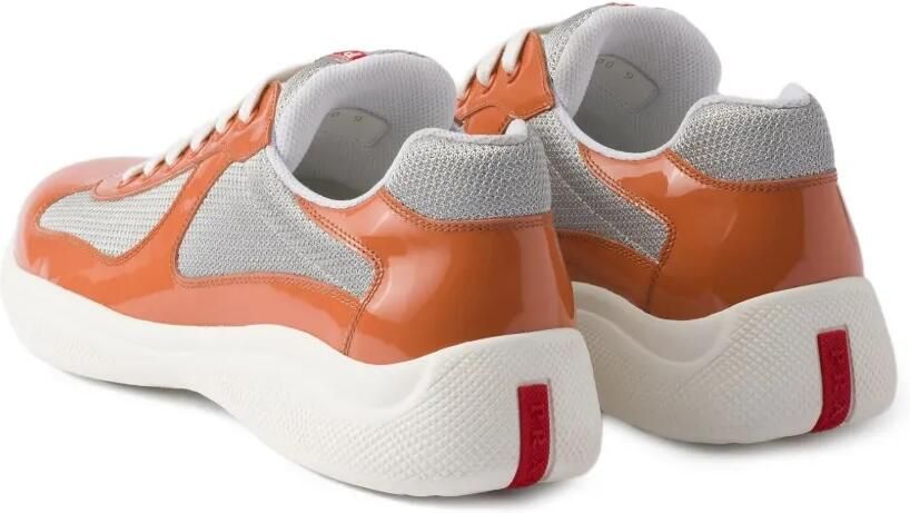 Prada America's Cup lakleren en technische sneakers Oranje - Foto 3