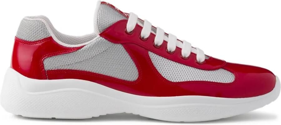 Prada America's Cup lakleren sneakers Rood