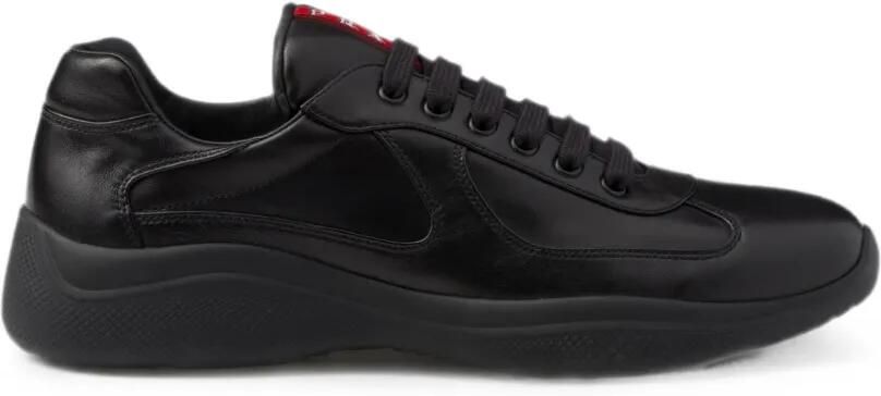 Prada America's Cup nappa leren sneakers Zwart