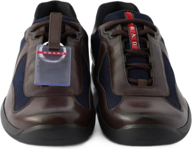 Prada America's Cup Original sneakers in brushed leather and bike fabric Bruin - Foto 2