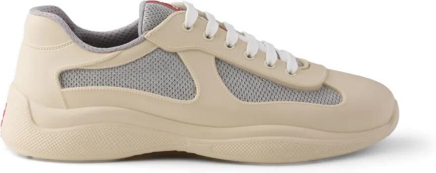 Prada America's Cup sneakers van fietsstof en rubber Beige