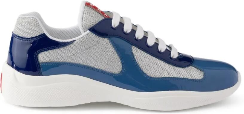 Prada America's Cup sneakers van lakleer en technische stof Blauw