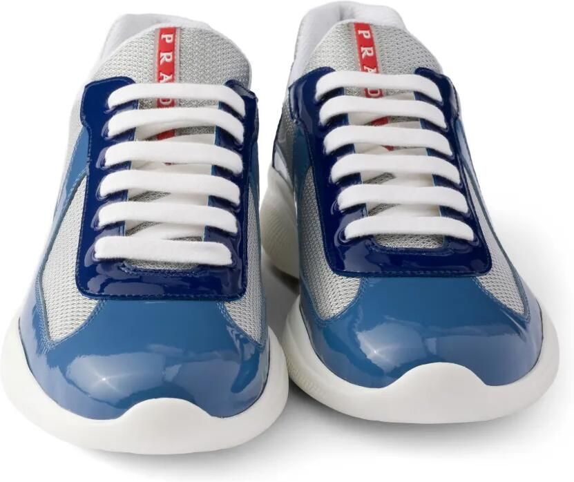 Prada America's Cup sneakers van lakleer en technische stof Blauw - Foto 3