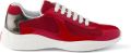 Prada America's Cup sneakers van lakleer en technische stof Rood - Rood
