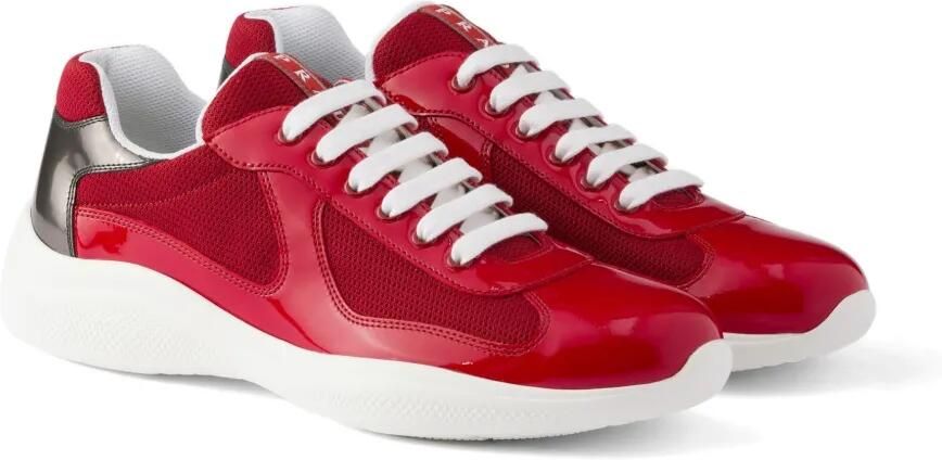 Prada America's Cup sneakers van lakleer en technische stof Rood - Foto 4